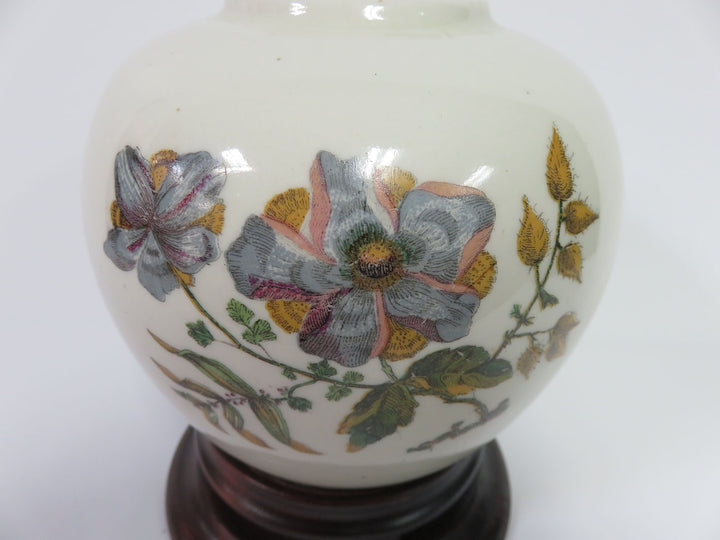Jar Vase on Wood Stand
