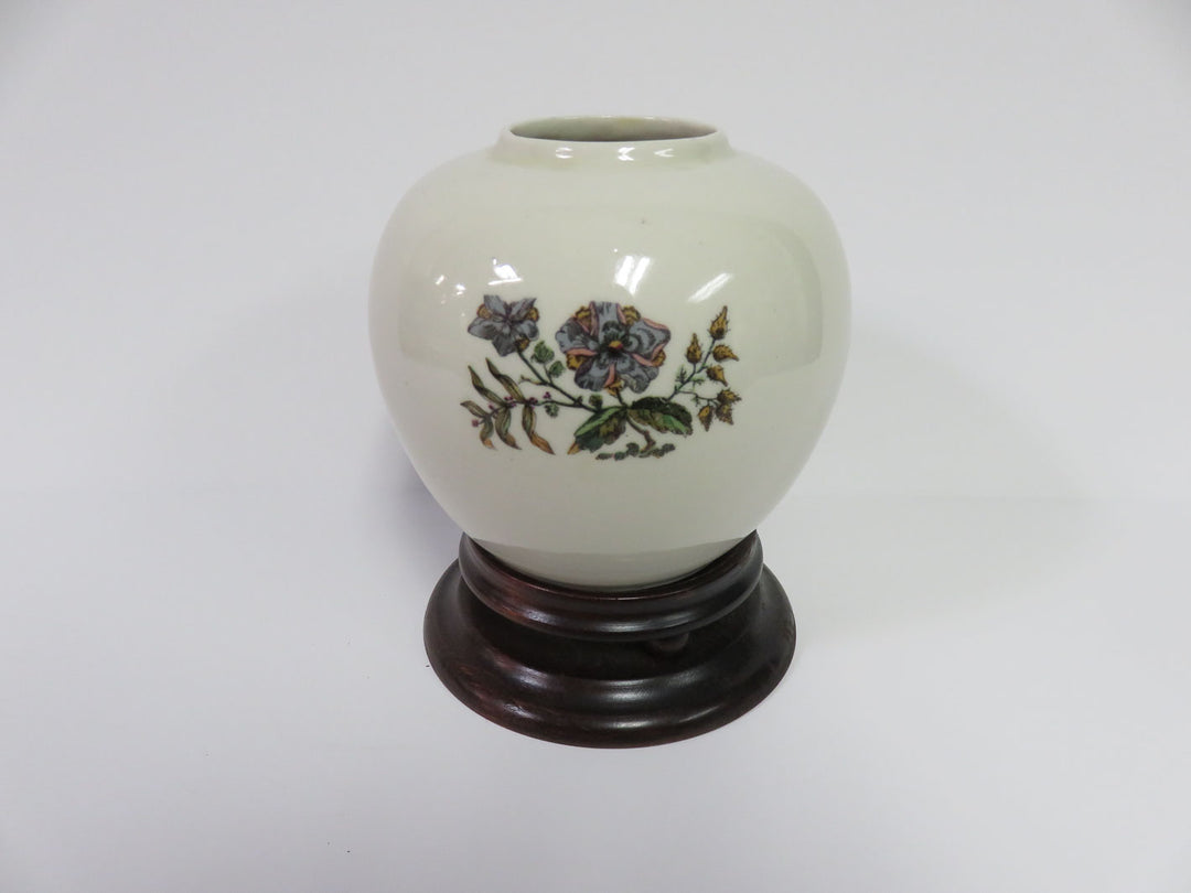 Jar Vase on Wood Stand