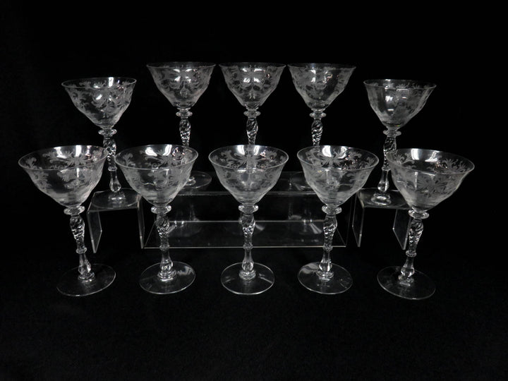 Vintage Tiffin Champagne Coupes