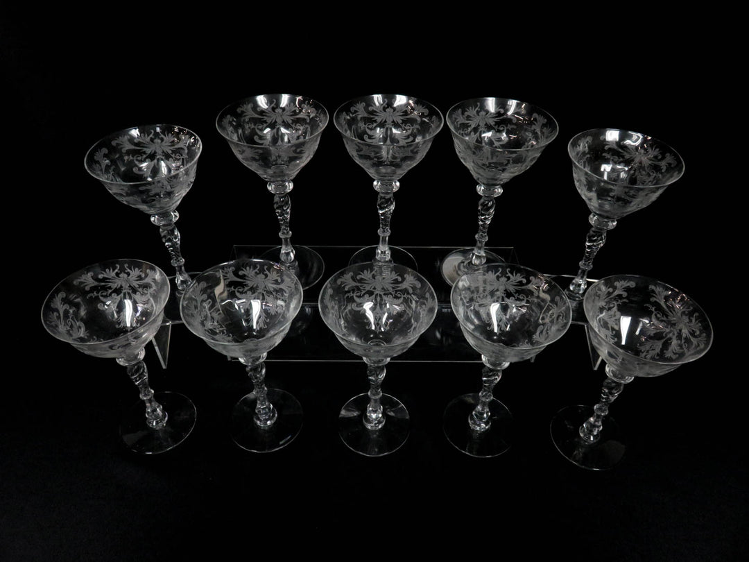 Vintage Tiffin Champagne Coupes