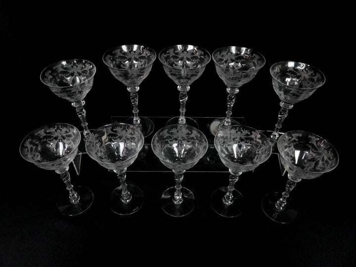 Vintage Tiffin Champagne Coupes