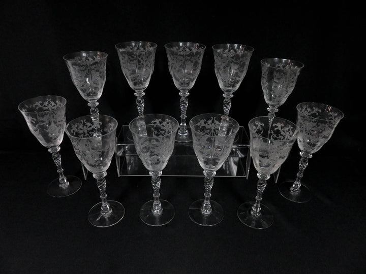 Vintage Tiffin Wine Glass Set
