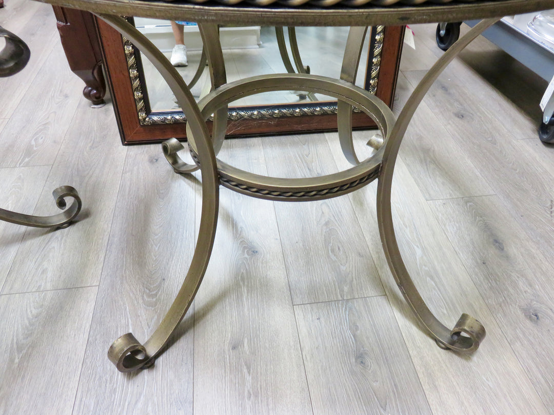 Vintage Metal & Glass End Table