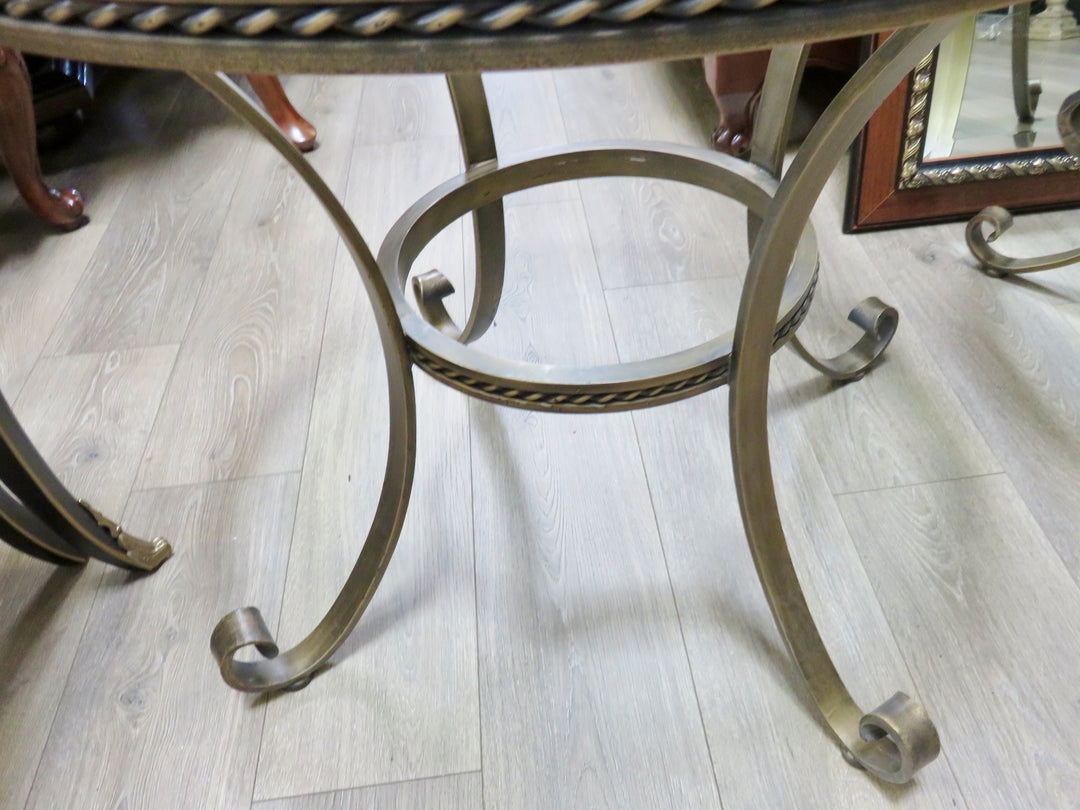 Vintage Metal & Glass End Table
