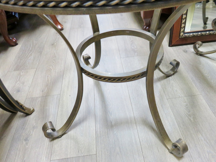 Vintage Metal & Glass End Table