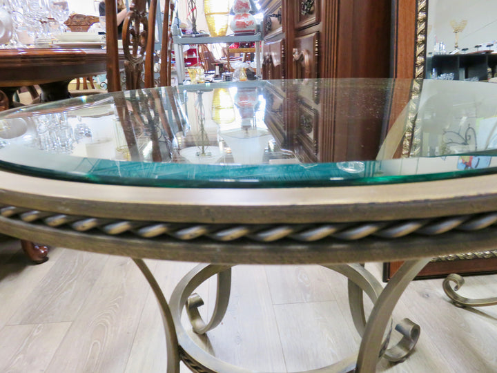 Vintage Metal & Glass End Table