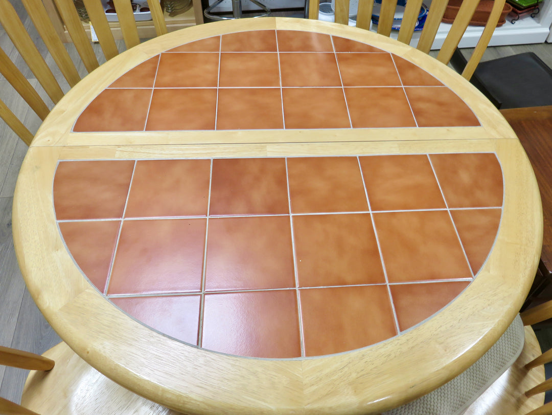 Round Maple Table with Four Chairs