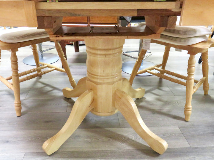 Round Maple Table with Four Chairs