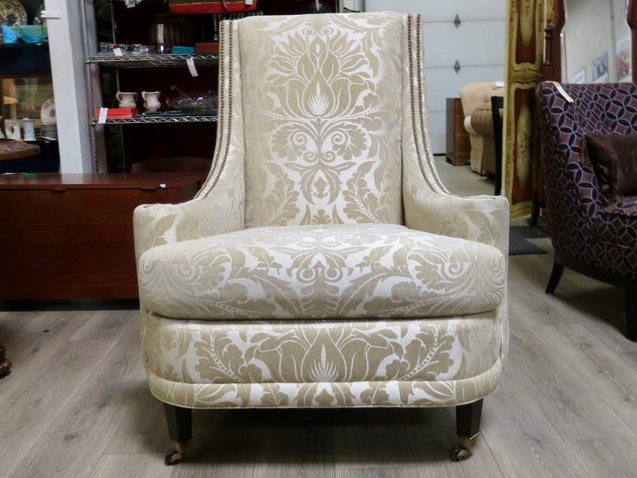 Gold Damask Arm Chair