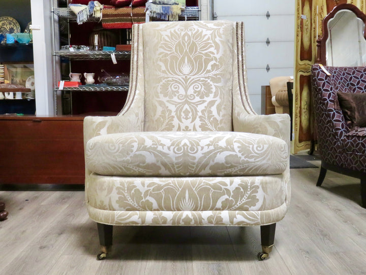 Gold Damask Arm Chair