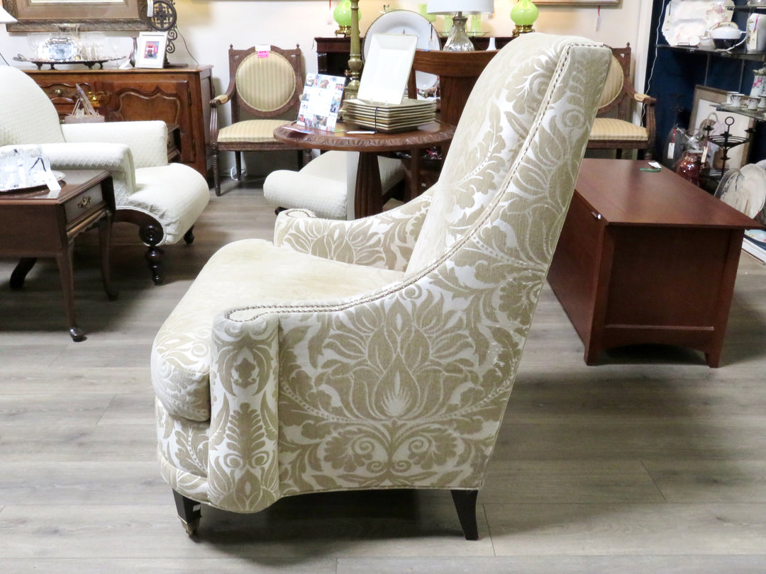 Gold Damask Arm Chair