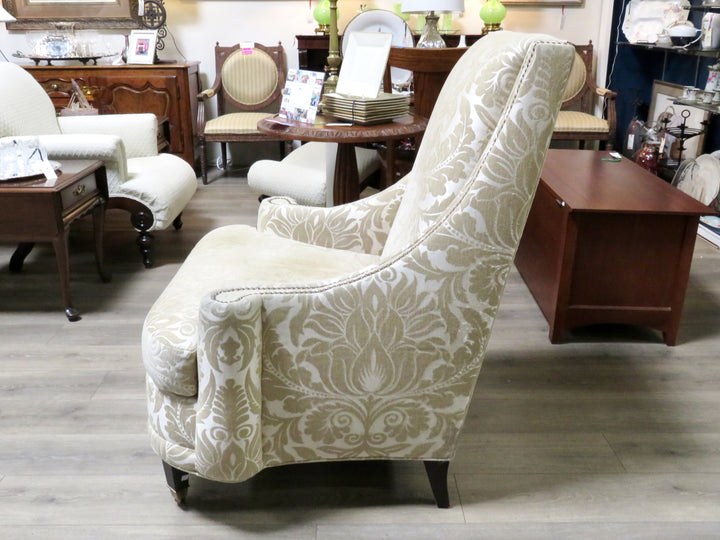 Gold Damask Arm Chair