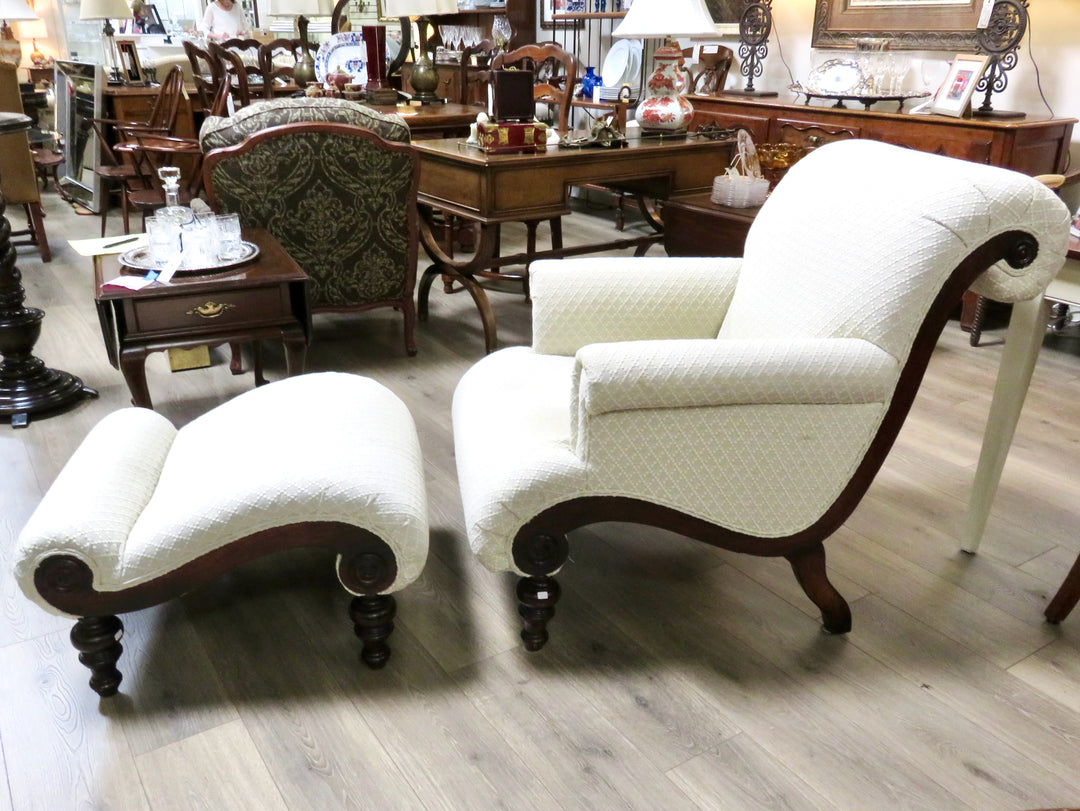 Drexel Heritage Chair & Ottoman