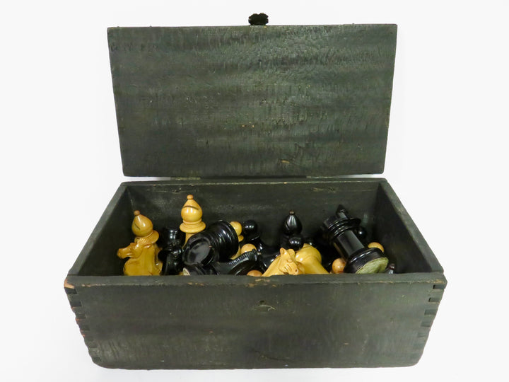 Vintage Chess Set & Storage Box