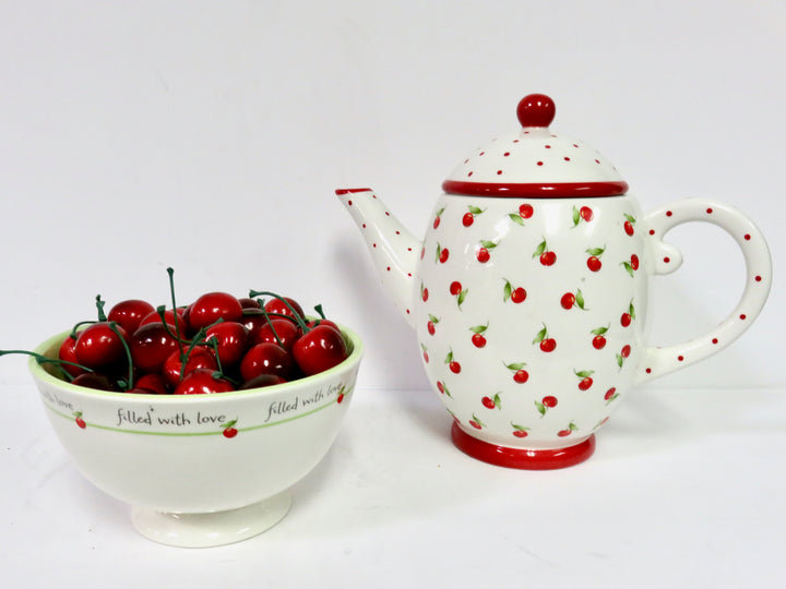 Hallmark Cherries Teapot and Bowl