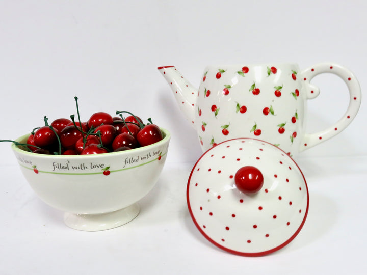 Hallmark Cherries Teapot and Bowl