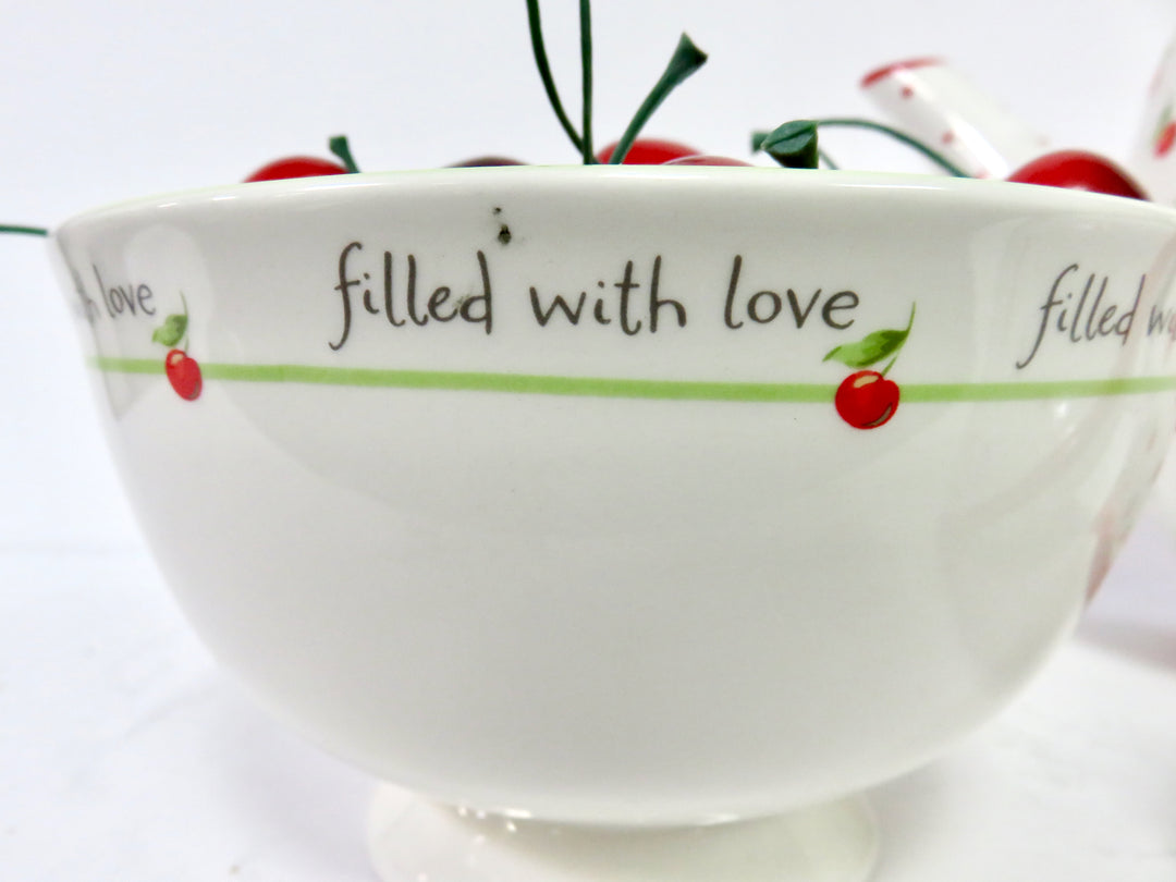 Hallmark Cherries Teapot and Bowl