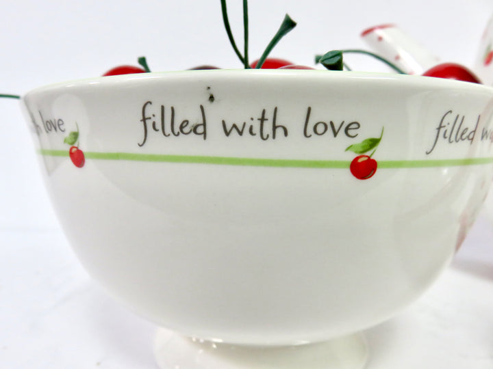 Hallmark Cherries Teapot and Bowl