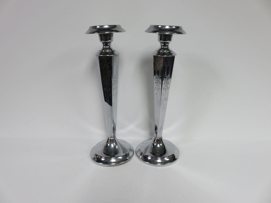 Vintage Chromium Candlesticks