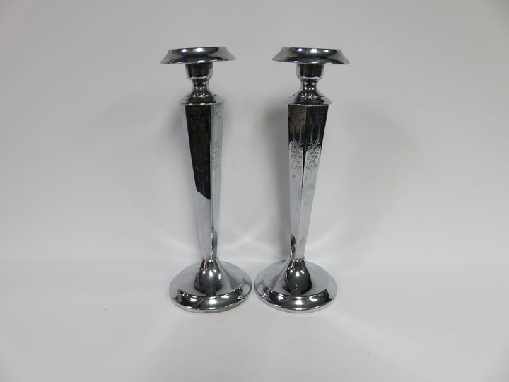 Vintage Chromium Candlesticks