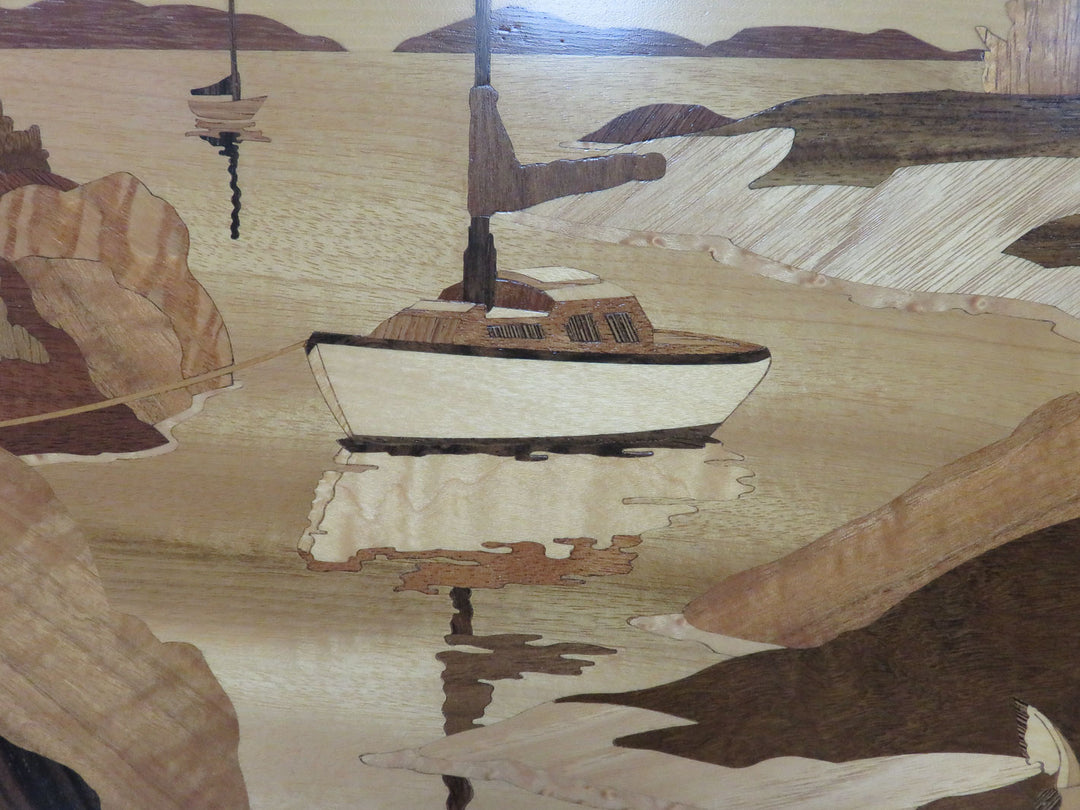 Wood Marquetry Nautical Scene