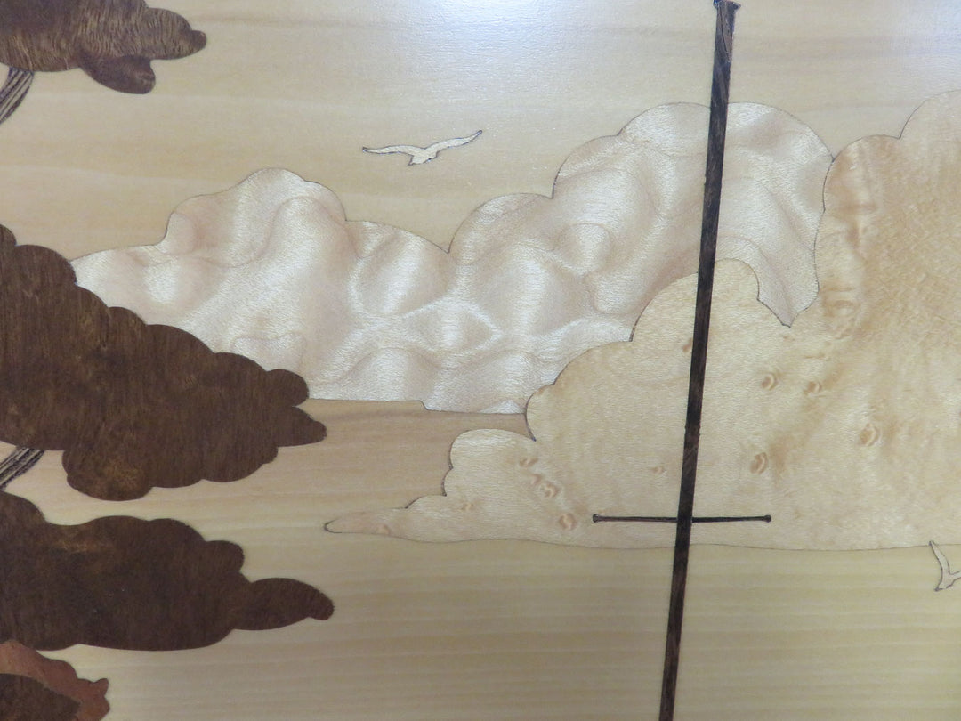 Wood Marquetry Nautical Scene