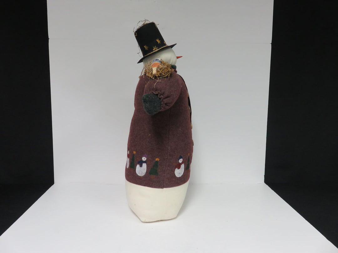 Snowman in Felt Coat
