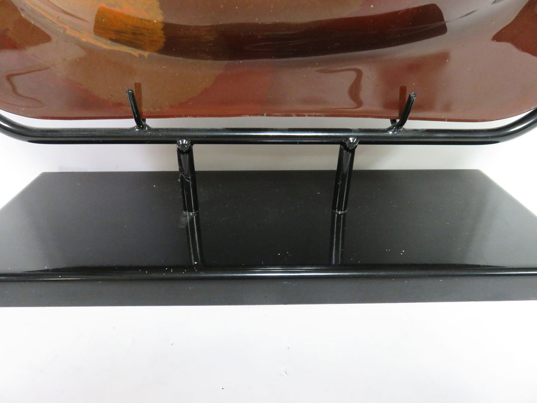 Art Glass Vase on Metal Stand