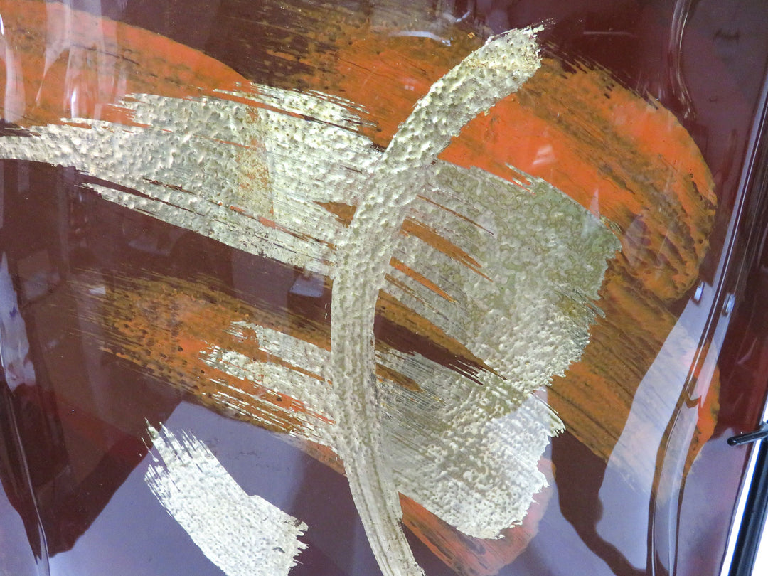 Art Glass Vase on Metal Stand