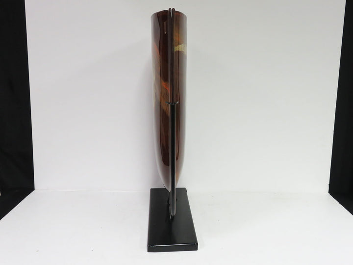Art Glass Vase on Metal Stand