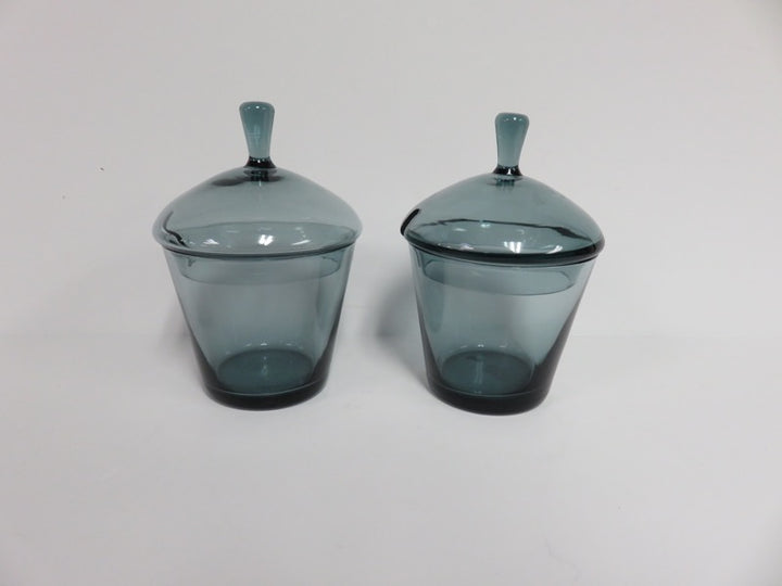 Smokey Grey Glass Jars