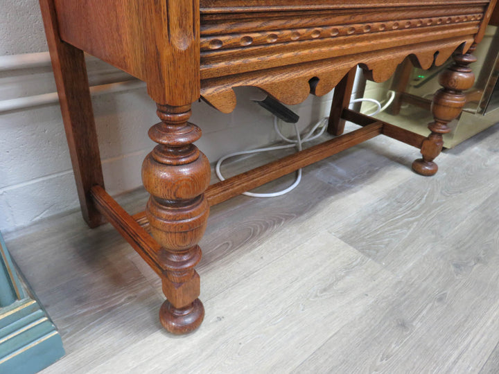 Carved Oak Vertical Cabinet