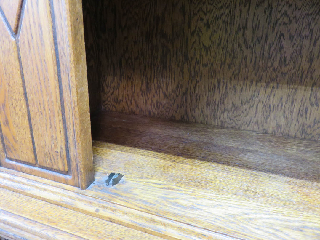 Carved Oak Vertical Cabinet