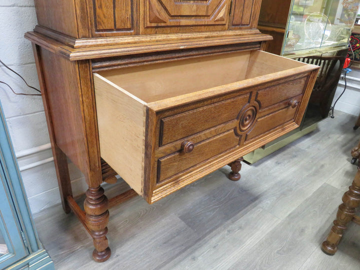 Carved Oak Vertical Cabinet