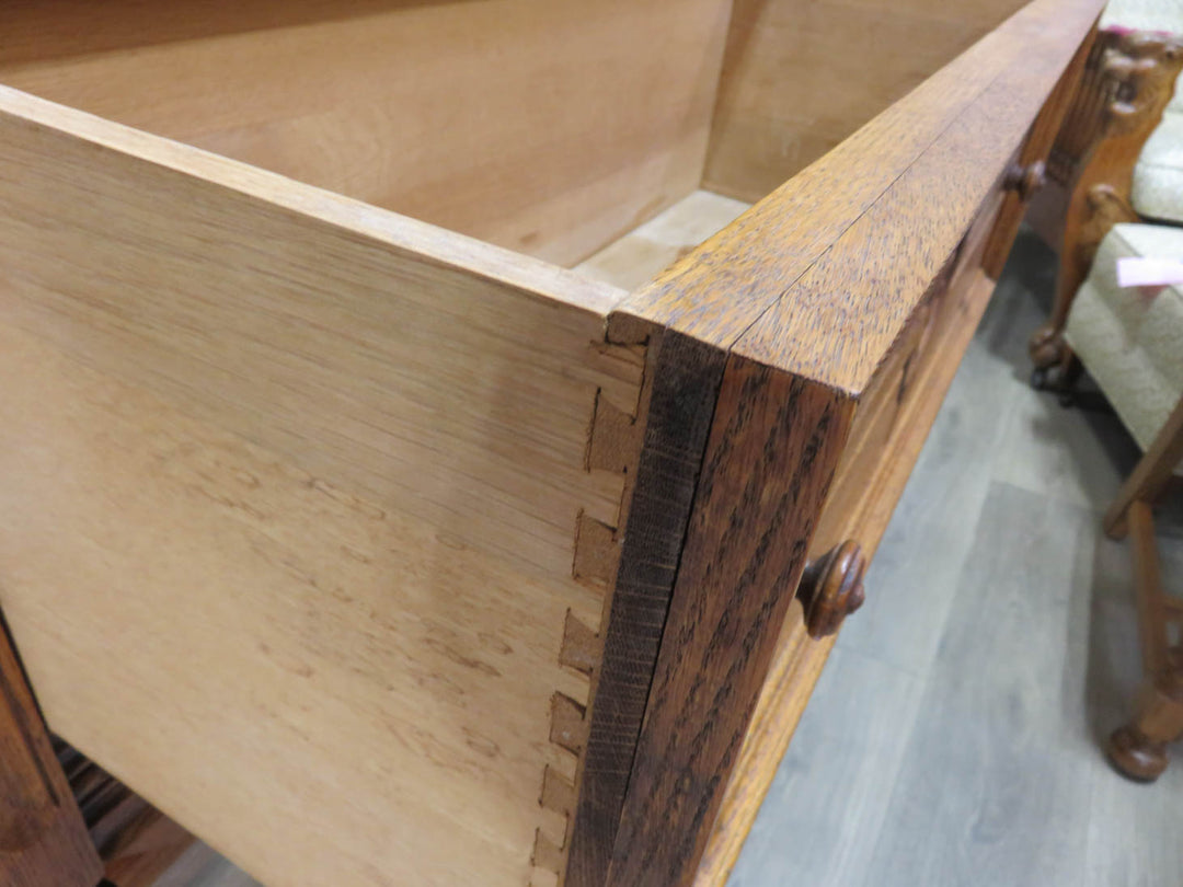 Carved Oak Vertical Cabinet