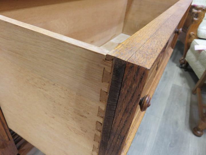 Carved Oak Vertical Cabinet