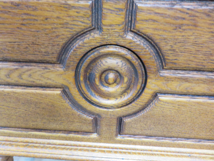 Carved Oak Vertical Cabinet