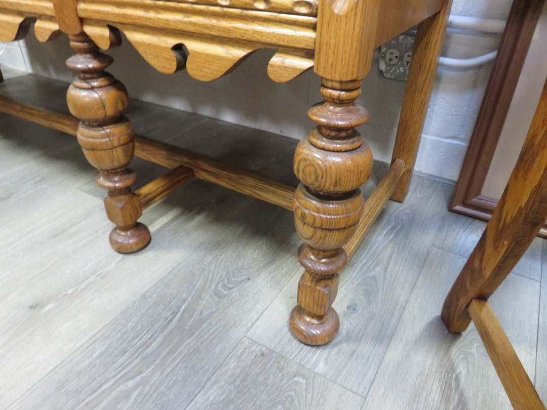 Carved Oak Buffet Cabinet