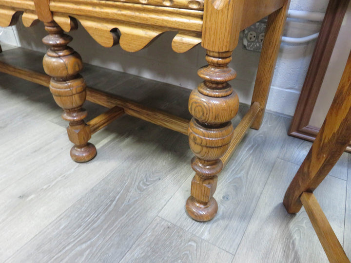 Carved Oak Buffet Cabinet