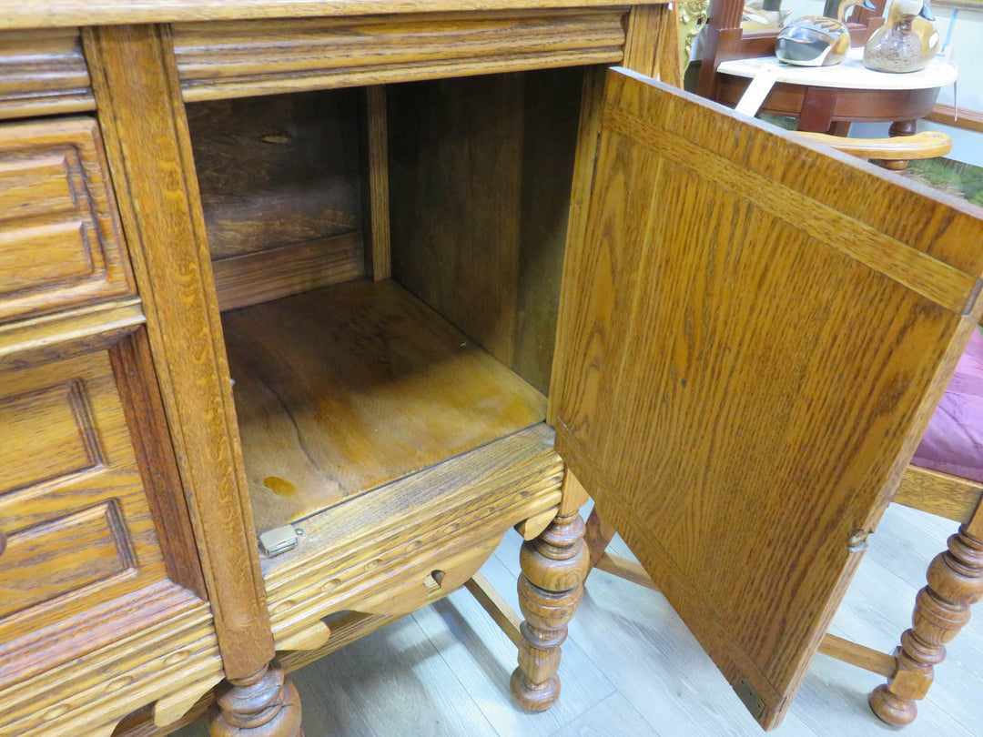 Carved Oak Buffet Cabinet