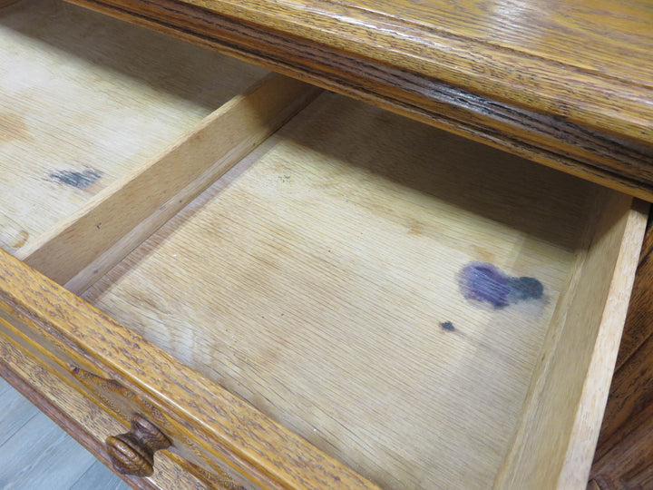 Carved Oak Buffet Cabinet