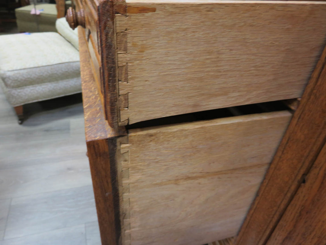 Carved Oak Buffet Cabinet