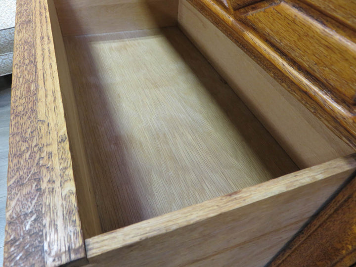 Carved Oak Buffet Cabinet