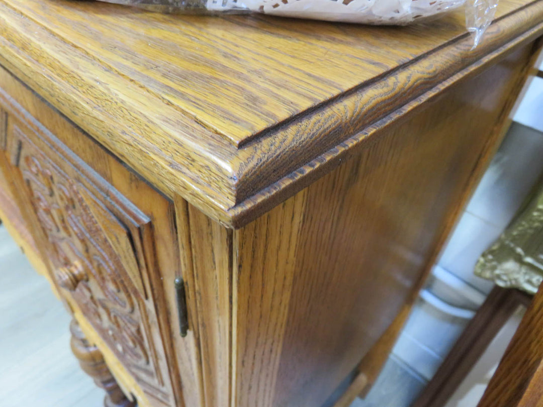 Carved Oak Buffet Cabinet