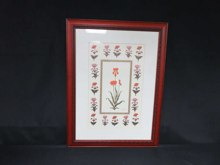 Botanical Print with Floral Border