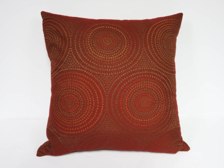 Rust Pillow with Circles