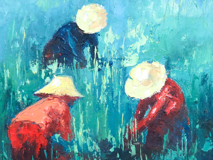 Original Oil Painting of Farm Workers