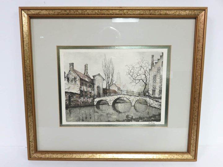 European Stone Bridge Scene