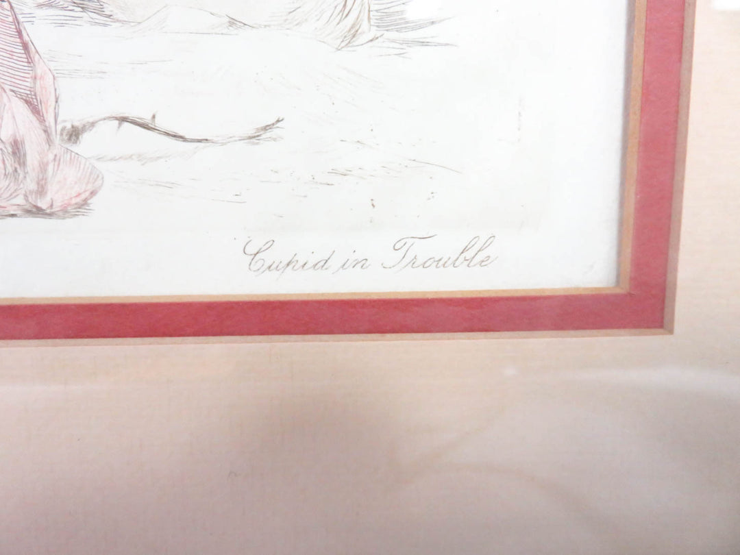Antique "Cupid in Trouble" Print