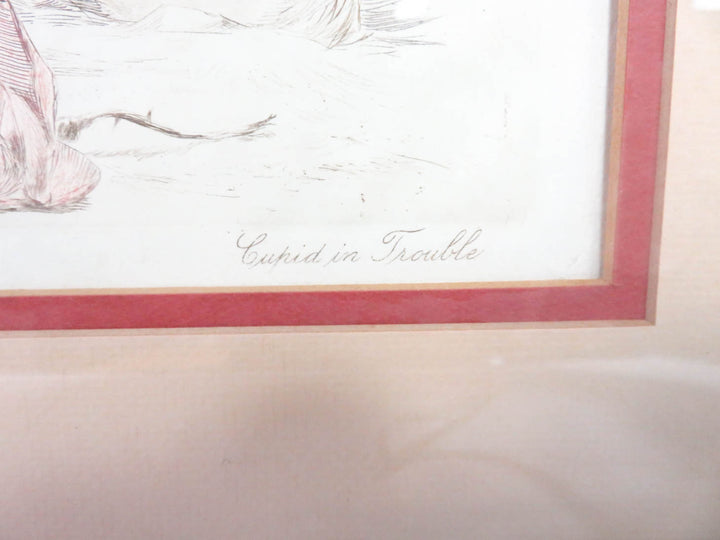 Antique "Cupid in Trouble" Print